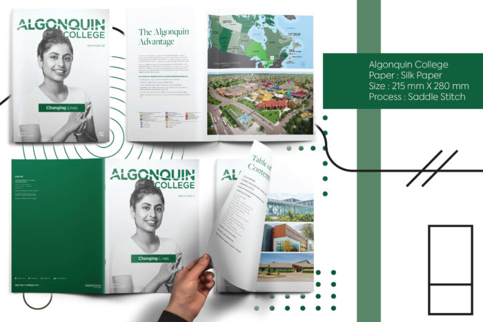 Algonquin university's, hue, printing, certificates, designing, overseas printing, overseas shipping, brochure